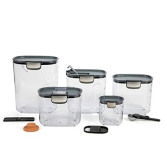 9-Piece Grey Plastic Food Storage Container