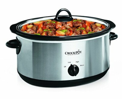 Slow cooker filled with stew